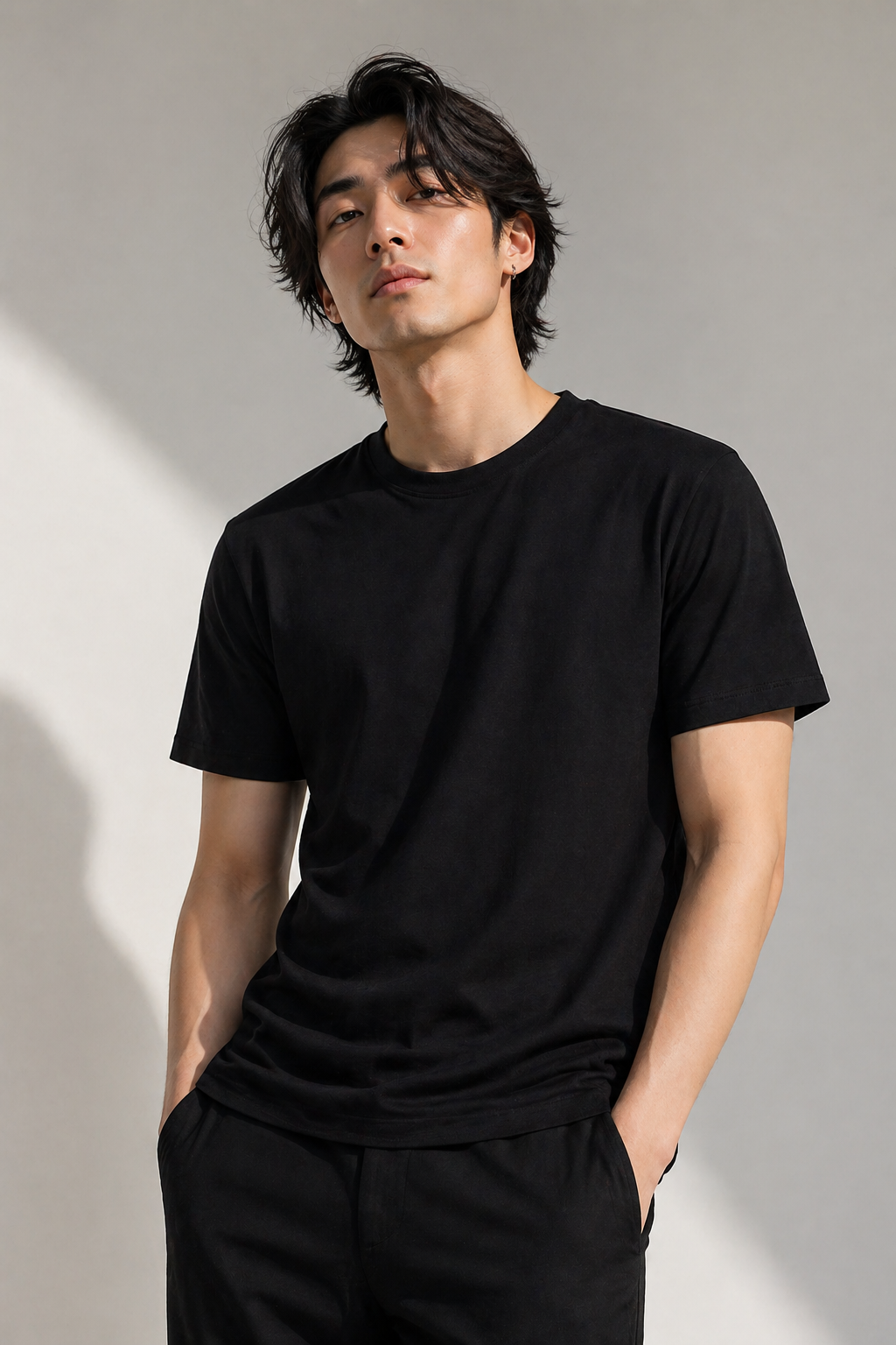 Minimal Black Tee – 180 GSM Premium Cotton